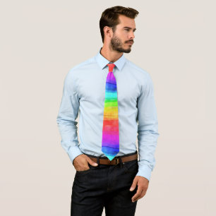 Rainbow colours in stripes tie
