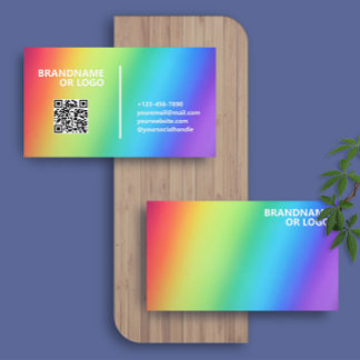 Rainbow Colours | Modern Classy QR Code LGBT Business Card