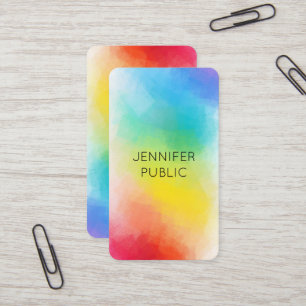Rainbow Colours Modern Colourful Elegant Template Business Card