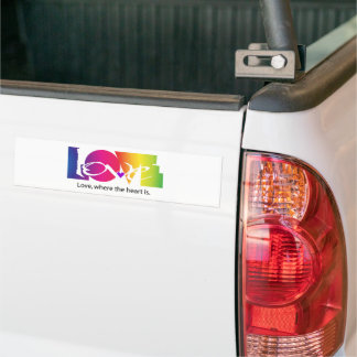 Rainbow Colours of Love Bumper Sticker