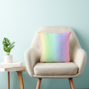 Rainbow Colours on Light Periwinkle Throw Pillow