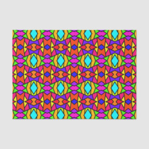 Rainbow Colours Patchwork Geometric Repeat Pattern Tissue Paper