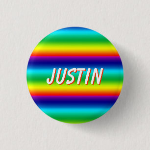 Rainbow Colours Personalised PRIDE Nametag 3 Cm Round Badge