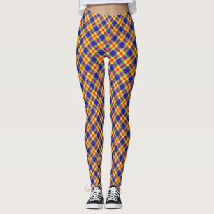 Rainbow Colours Plaid Tartan Pattern Leggings
