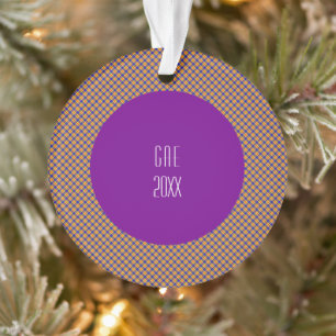 Rainbow Colours Plaid Tartan Pattern Ornament