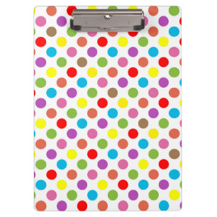 Rainbow colours polka dots pattern clipboard