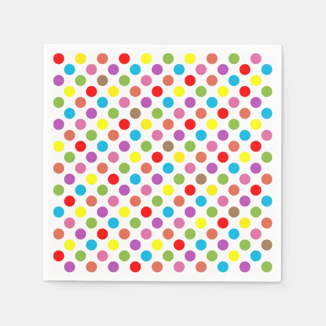 Rainbow colours polka dots pattern napkin (Front)