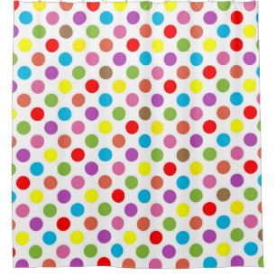 Rainbow colours polka dots shower curtain