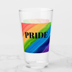 Rainbow Colours Pride Glass Cup