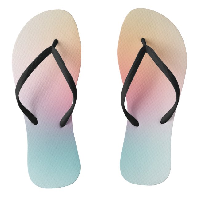 Rainbow Colours Red Orange Yellow Blue Purple Gree Flip Flops (Footbed)