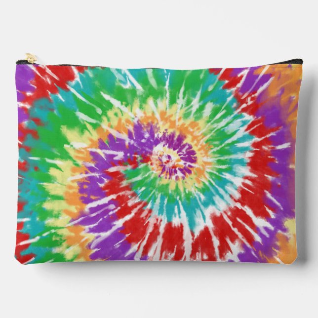 Rainbow Colours Retro Tie Dye Toiletry Bag (Front)