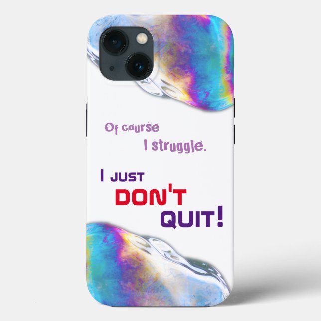 Rainbow colours shimmer bubbles funny lettering Case-Mate iPhone case (Back)