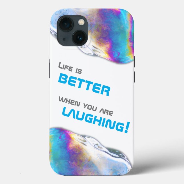 Rainbow colours shimmer bubbles motivational quote Case-Mate iPhone case (Back)