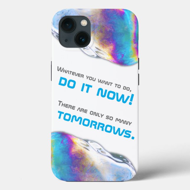 Rainbow colours shimmer bubbles motivational quote Case-Mate iPhone case (Back)
