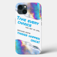 Rainbow colours shimmer bubbles motivational quote