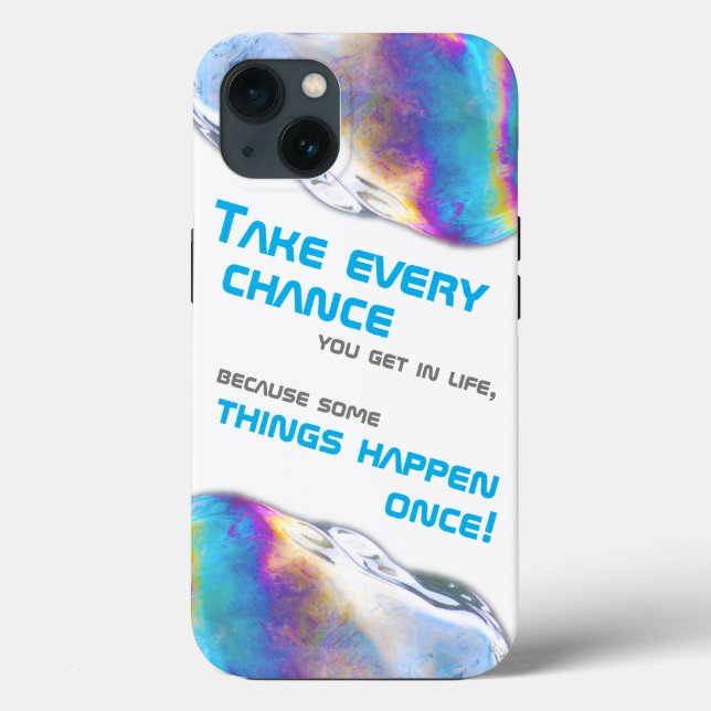 Rainbow colours shimmer bubbles motivational quote Case-Mate iPhone case (Back)