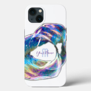 Rainbow colours shimmer bubbles personal Monogram! iPhone 13 Case