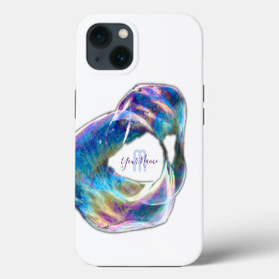 Rainbow colours shimmer bubbles personal Monogram! iPhone 13 Case