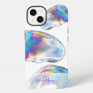 Rainbow colours shimmer bubbles personal Monogram! iPhone 13 Case
