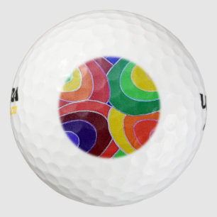 Rainbow Colours Spirals Golf Balls