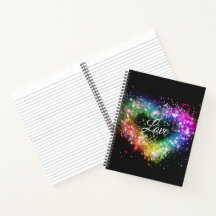 Rainbow colours spray paint sparking glitter heart
