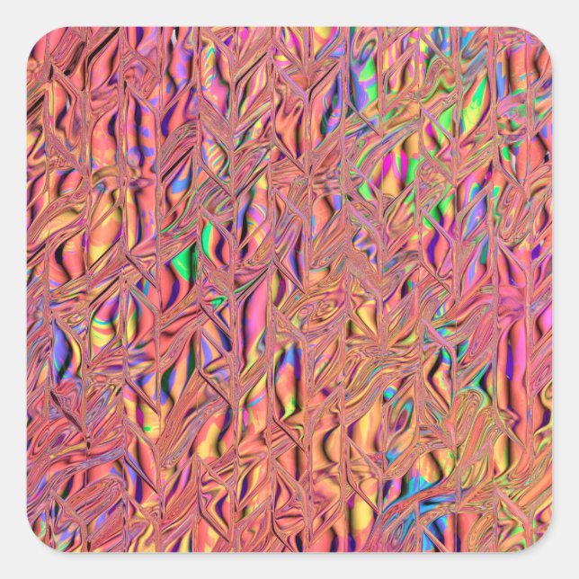 Rainbow Colours Square Sticker (Front)