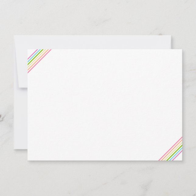 Rainbow Colours Stripe Blank Template Elegant (Front)