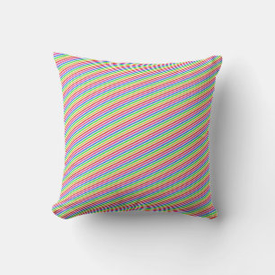 Rainbow Colours Striped Pillow
