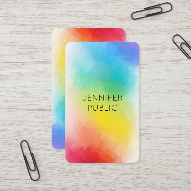 Rainbow Colours Template Modern Colourful Elegant Business Card (Front/Back In Situ)