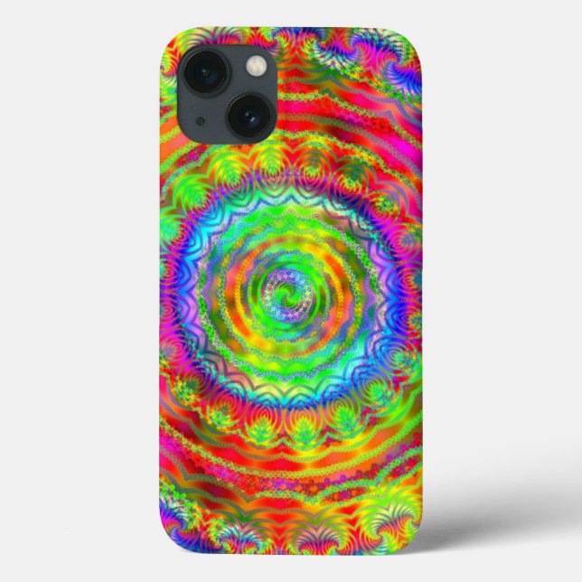 Rainbow Colours Tiedye Target Kaleidoscopic Fracta Case-Mate iPhone Case (Back)