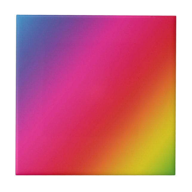 Rainbow Colours Tile/Trivet Tile (Front)