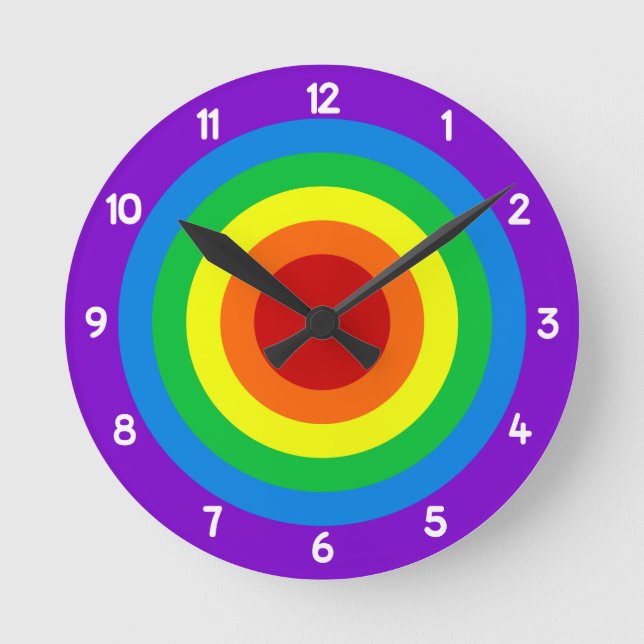 Rainbow Colours wall clock (Front)