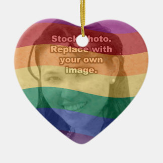 Rainbow Colours Your Photo Ceramic Tree Decoration