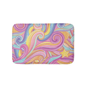 Rainbow Comet: Magical Dreamy Sky. Bath Mat
