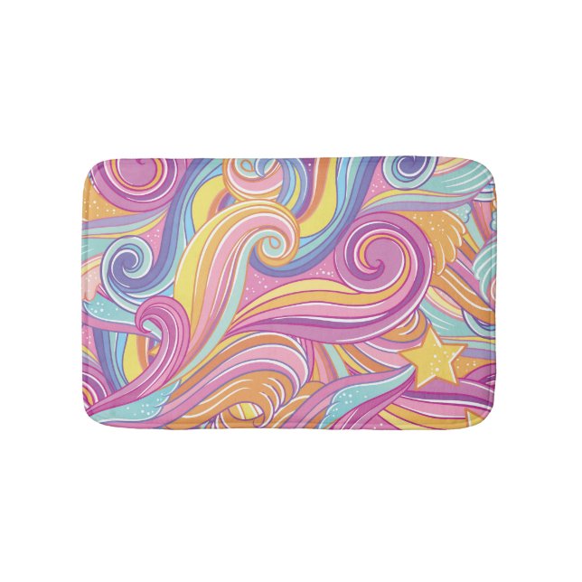 Rainbow Comet: Magical Dreamy Sky. Bath Mat (Front)