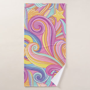 Rainbow Comet: Magical Dreamy Sky. Bath Towel