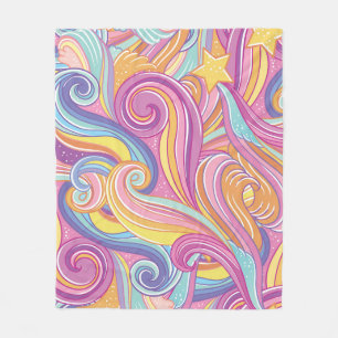 Rainbow Comet: Magical Dreamy Sky. Fleece Blanket