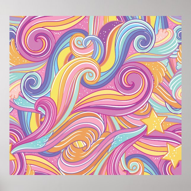 Rainbow Comet: Magical Dreamy Sky. Poster (Front)