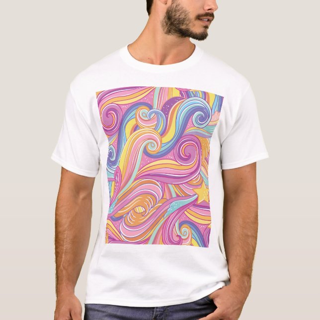 Rainbow Comet: Magical Dreamy Sky. T-Shirt (Front)