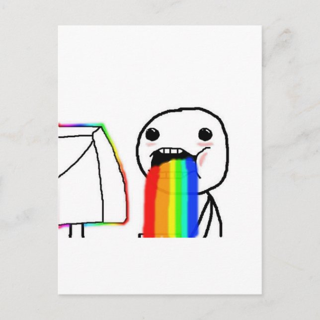 Rainbow Computer Face Guy Postcard (Front)