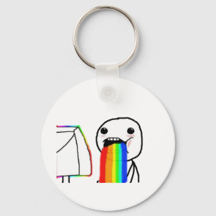 Rainbow Computer face Key Ring