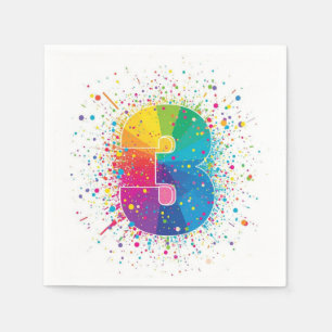 Rainbow Confetti 1st Birthday Napkins Colourful Ag