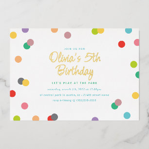Rainbow Confetti and Gold Lettering Birthday Party