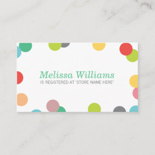 Rainbow Confetti Baby Shower Registry Insert Card