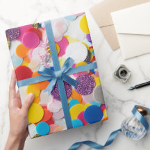 Rainbow Confetti Birthday Wrapping Paper
