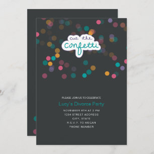 Rainbow Confetti Invitation