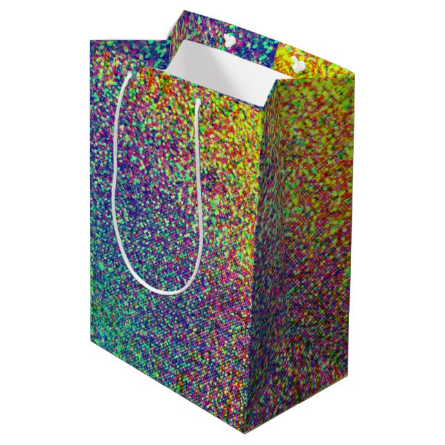Rainbow Confetti Medium Gift Bag (Back Angled)