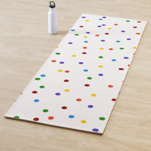 Rainbow Confetti Polka Dot Double Sided Yoga Mat