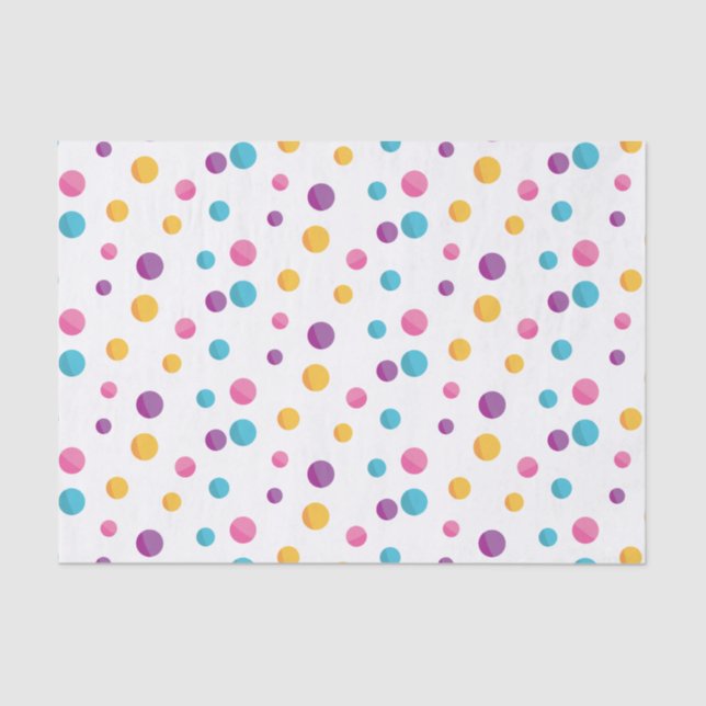 Rainbow Confetti Polka Dots Birthday Party Tissue Paper (Front)