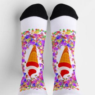 Rainbow Confetti Swirl Ice Cream Socks